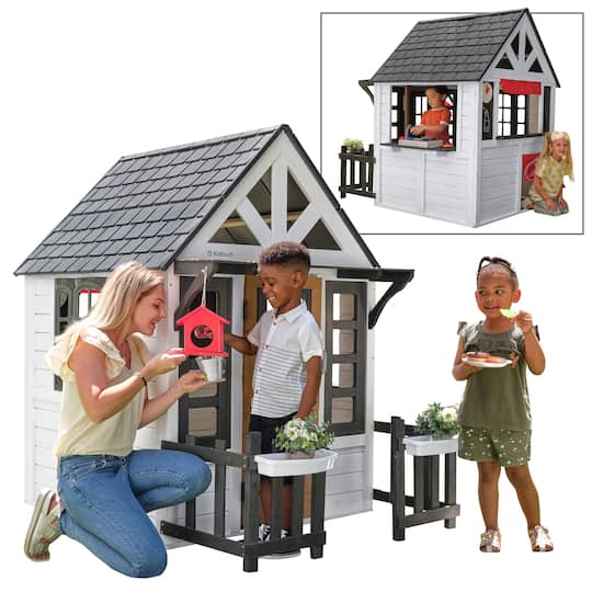 KidKraft White & Black Wooden Riverscape Playhouse Set
